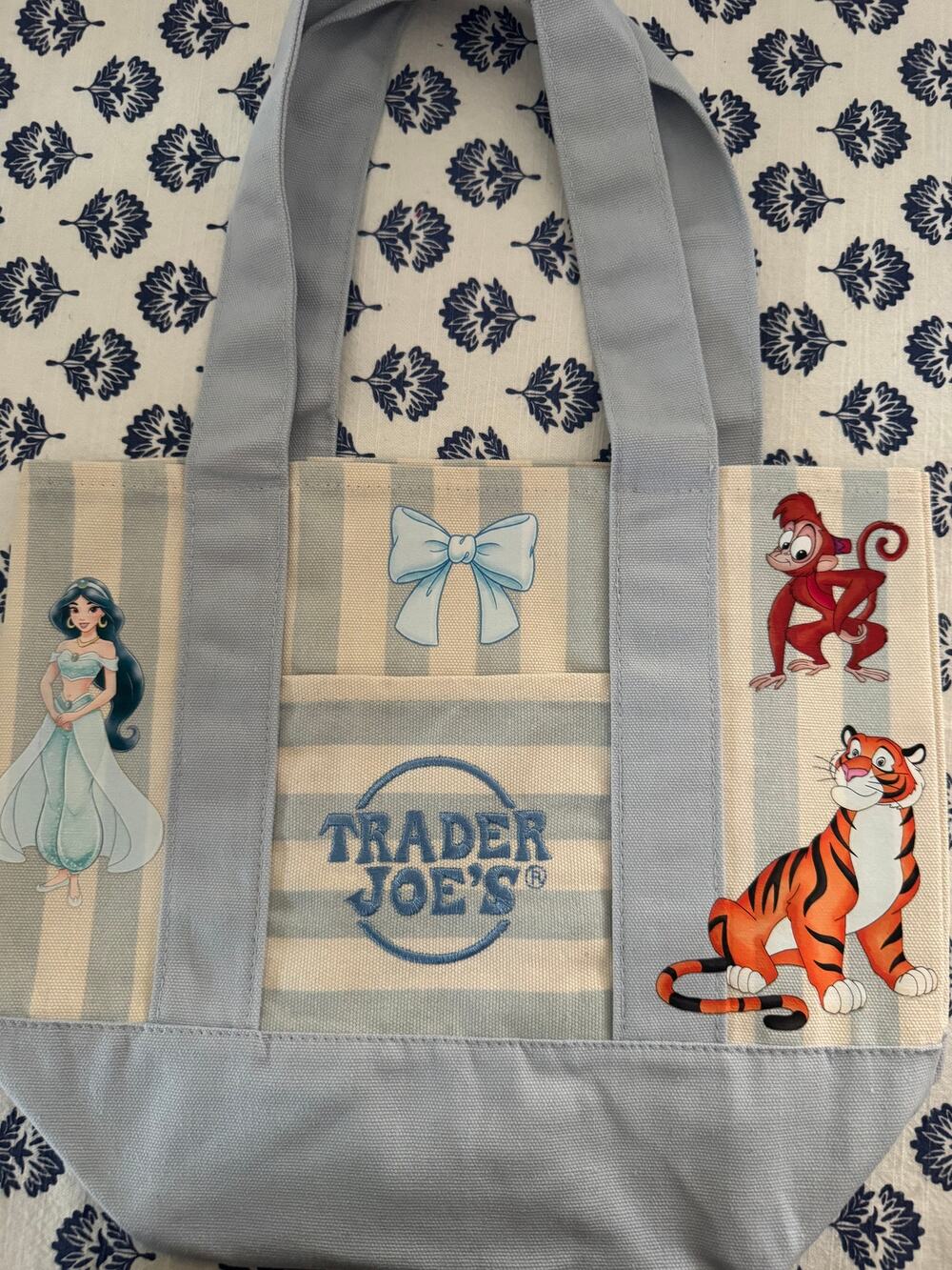 Disney Jasmine Double Sided Striped Custom Made Trader Joes Mini Tote